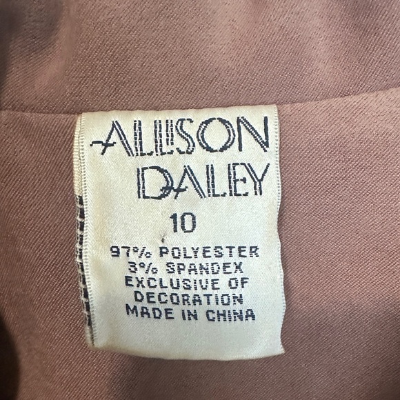 Vintage Allison Daley Women’s 10 Brown Embroidered Zip Jacket Sequins + Pockets - Picture 14 of 14